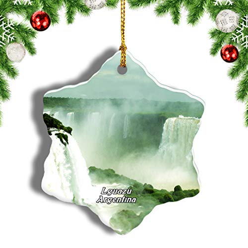 Weekino Parque Nacional Iguazú Argentina Decoración de Navidad Árbol de Navidad Adorno Colgante Ciudad Viaje Porcelana Colección de Recuerdos 3 Pulgadas