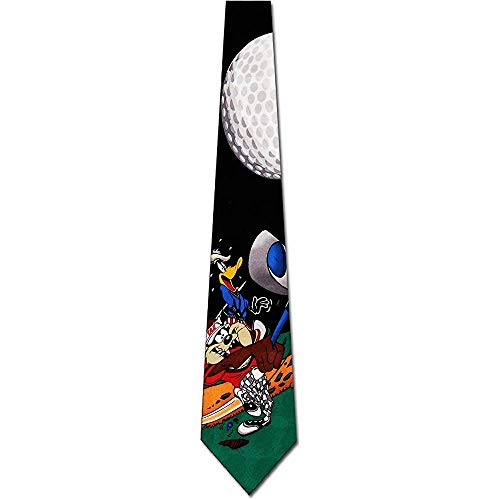 WILHJGH Taz and Daffy Golf Tie - Corbata para hombre Looney Tunes