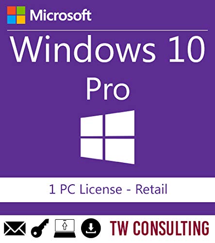 Windows 10 Professional Retail 1PC | Entrega electrónica de software Descarga versión completa de 32 y 64 bits + instrucciones de TW, Factura y garantía en España
