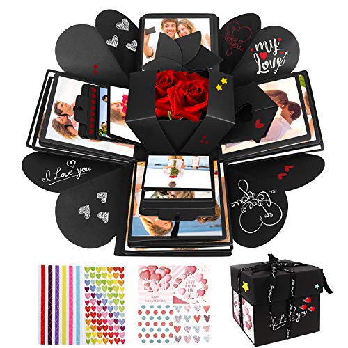 WisFox Explosion Box, Creativo DIY Hecho a Mano Sorpresa Explosión Caja de Regalo Amor Memoria, Álbum de Fotos de Scrapbooking Caja de Regalo para Cumpleaños Día de San Valentín Aniversario Navidad WisFox Explosion Box, Creativo DIY Hecho a Mano Sorpresa Explosión Caja de Regalo Amor Memoria, Álbum de Fotos de Scrapbooking Caja de Regalo para Cumpleaños Día de San Valentín Aniversario Navidad