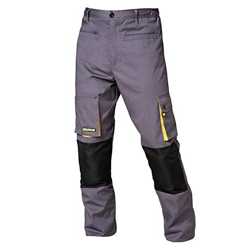 Wolfpack 15017110 - Pantalon de trabajo Gris/Amarillo, Talla 54/56 XXL