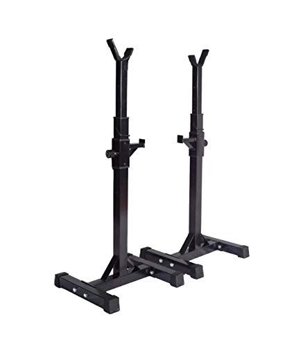 Wonduu Soporte Ajustable para Barra De Pesas Rack De Sentadillas Blanco y Negro.