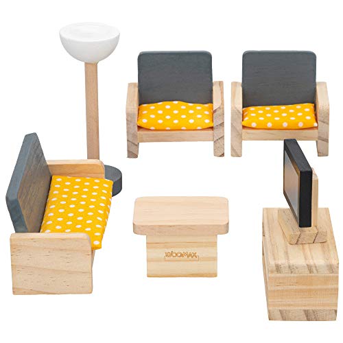 WOOMAX - Set mobiliario casa de muñecas madera Salón (46469)