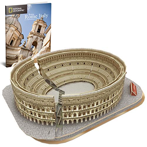 World Brands-Cubic Fun-Puzzle 3D City Traveller del Coliseo Romano, National Geographic (CPA Toy Group DS0976), color marron World Brands-Cubic Fun-Puzzle 3D City Traveller del Coliseo Romano, National Geographic (CPA Toy Group DS0976), color marron