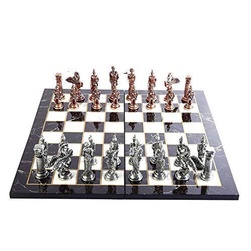 XIANWEI Tablero de Juegos de Ajedrez para Niños Adultos Mythológico Antiguo Copos Pegasus Figuras Conjunto de Ajedrez Metálico, Piezas Hechas a Mano Y Diseño de Mármol Tablero de Ajedrez de Madera,Mu XIANWEI Tablero de Juegos de Ajedrez para Niños Adultos Mythológico Antiguo Copos Pegasus Figuras Conjunto de Ajedrez Metálico, Piezas Hechas a Mano Y Diseño de Mármol Tablero de Ajedrez de Madera,Mu