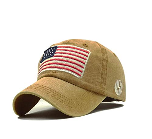 XibeiTrade Gorra de béisbol con bandera estadounidense bordada estilo polo militar lavado algodón XibeiTrade Gorra de béisbol con bandera estadounidense bordada estilo polo militar lavado algodón