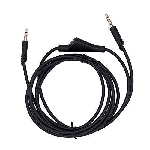 Xingsiyue Cable de Silencio en Línea para Astro A10 / A40 / A30 / A50 / Logitech G233 / G433 Auriculares para Juegos (Negro, 2 m / 6.6 pies)