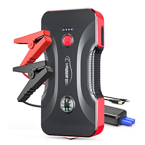 YABER Arrancador de Coches, 800A 12800mAh Arrancador de Baterias de Coche para 6.5L Gasolina o 5.0L Diesel con Linterna LED, Brújula, Martillo de Seguridad (Negro) YABER Arrancador de Coches, 800A 12800mAh Arrancador de Baterias de Coche para 6.5L Gasolina o 5.0L Diesel con Linterna LED, Brújula, Martillo de Seguridad (Negro)