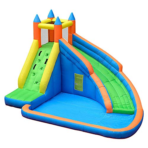 YBWEN Castillos hinchables Infantil Trampolín Castillo Inicio Interior y Exterior de Aire colchón de la Cama Salto del Parque Cama Castillo Inflable (Color : Azul, Size : 400×300×225cm)