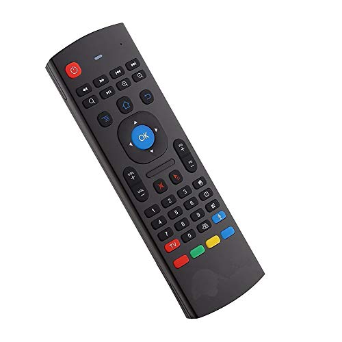 YFish Mando a Distancia con Mini Teclado Universal Inalámbrico 2 en 1 Sirve como Ratón Air Mouse Inteligente para Tele Ordenador Smart TV Box con Sistema Android Mac OS Windows y Linux 2.4GHz RF