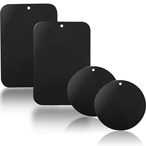 YGKJ 4 Piezas láminas Metálicas con Adhesivos Muy Finas Reemplazo de Placas de Metal para Soporte Movil Coche Magnético/Soporte iman movil Coche (2 Redondas y 2 rectangulares) (Negro) YGKJ 4 Piezas láminas Metálicas con Adhesivos Muy Finas Reemplazo de Placas de Metal para Soporte Movil Coche Magnético/Soporte iman movil Coche (2 Redondas y 2 rectangulares) (Negro)