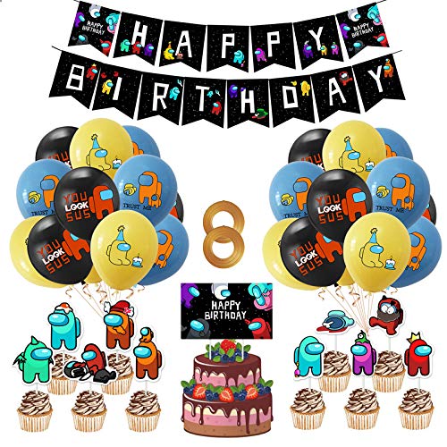 Yisscen DecoracióN De Fiestas TemáTicas Among Us Globo Feliz Cumpleaños Pancarta Cumpleaños Supplies Set Usado para Niños Niñas Decoración de Carteles de Fiesta 38PCS Yisscen DecoracióN De Fiestas TemáTicas Among Us Globo Feliz Cumpleaños Pancarta Cumpleaños Supplies Set Usado para Niños Niñas Decoración de Carteles de Fiesta 38PCS