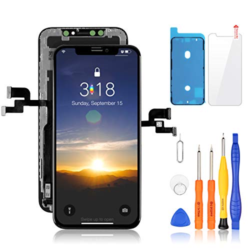 Yodoit Pantalla OLED para iPhone X Reemplazo Negro, 5.8 Pulgadas Display y Digitalizador Táctil Vidrio con Herramientas, Cristal Templado, Compatible con Modello A1865, A1901, A1902 Yodoit Pantalla OLED para iPhone X Reemplazo Negro, 5.8 Pulgadas Display y Digitalizador Táctil Vidrio con Herramientas, Cristal Templado, Compatible con Modello A1865, A1901, A1902