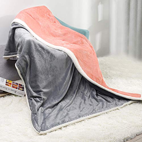 Yorbay Manta Eléctrica Franela 180x130cm XL, 3 configuraciones de engranajes de temperatura y Apagado Automático/Protección Contra Sobrecalentamiento/Desmontable Rosa y Gris