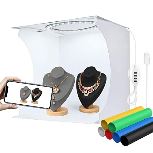 YOTTO 30cm Caja de Estudio Fotográfico Caja de Fotografia Portátil Plegable Photo Studio con Color y Brillo Ajustable 80 Luces LED y 6 Fondos de Colores (Negro Blanco Amarillo Azul Verde Rojo) YOTTO 30cm Caja de Estudio Fotográfico Caja de Fotografia Portátil Plegable Photo Studio con Color y Brillo Ajustable 80 Luces LED y 6 Fondos de Colores (Negro Blanco Amarillo Azul Verde Rojo)