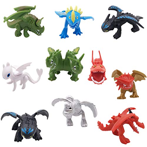 YUESEN Dragons Mystery 10 unids Modelo de Personaje, Cómo Entrenar Dragon Master, uguete Dibujos Animados para niños, Favoritos de Fiesta para Chicos y Niños