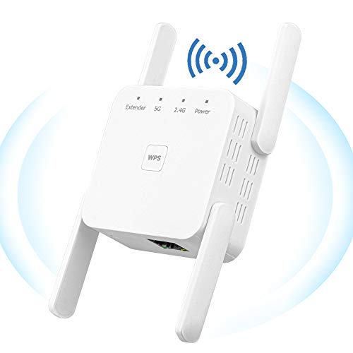 YUIN Amplificador Señal WiFi - 1200Mbps Repetidor WiFi,Amplificador WiFi 2.4 GHz/ 5Ghz,Extensor de WiFi,con Ethernet WAN/LAN, WPS, Admite Modo Ap/Repetidor,Compatible con Enrutador Inalámbrico
