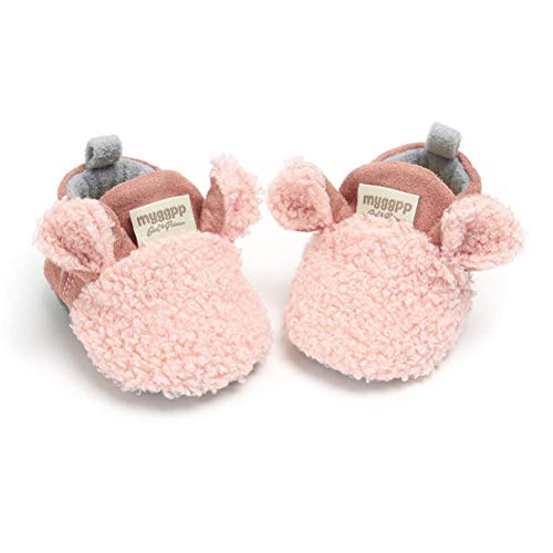 Zapatos Bebe Invierno, Botitas Bebé Recién Nacidos Niña Niño Botas Zapatos Calientes Botines Primeros Pasos Invierno 0-18 Mes (6-12 Meses, E_Rosa)