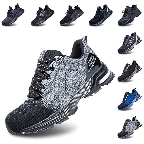 Zapatos de Seguridad Hombre Trabajo Comodos Mujer con Punta de Acero Ligeros Calzado de Industrial y Deportivos Transpirable Gris 42 EU Zapatos de Seguridad Hombre Trabajo Comodos Mujer con Punta de Acero Ligeros Calzado de Industrial y Deportivos Transpirable Gris 42 EU