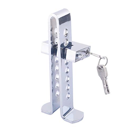 Zerone - Dispositivo antirrobo de bloqueo de acelerador, freno y pedal de embargue, de acero inoxidable y con 8 agujeros Zerone - Dispositivo antirrobo de bloqueo de acelerador, freno y pedal de embargue, de acero inoxidable y con 8 agujeros