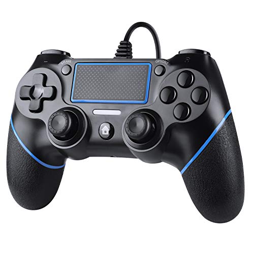 Zexrow Mando para PS4, Controlador De Juegos Con Cable para PlayStation4 / Pro / Slim / PC, Gamepad Con Vibración Dual, Agarre Antideslizante y Cable USB De 2,1 m(Negro) Zexrow Mando para PS4, Controlador De Juegos Con Cable para PlayStation4 / Pro / Slim / PC, Gamepad Con Vibración Dual, Agarre Antideslizante y Cable USB De 2,1 m(Negro)