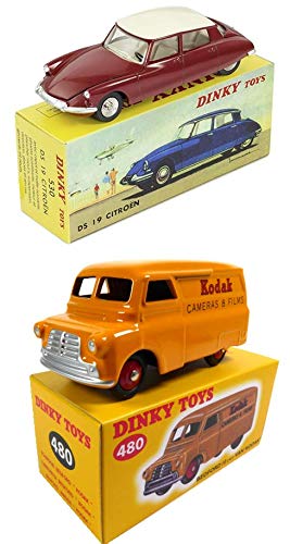 - Lote de 2 Coches Norev para DeAgostini Dinky Toys: camión Bedford 10 CWT Van Kodak + Citroen DS19 (480 + 530)