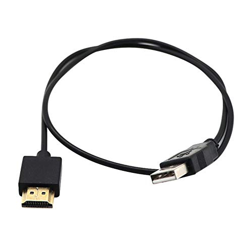 0.5 Metros Tamaño portátil Cable USB a HDMI de Alta precisión Cargador Macho Cable Splitter Adaptador para HDTV PlayStation3 DVD -Negro