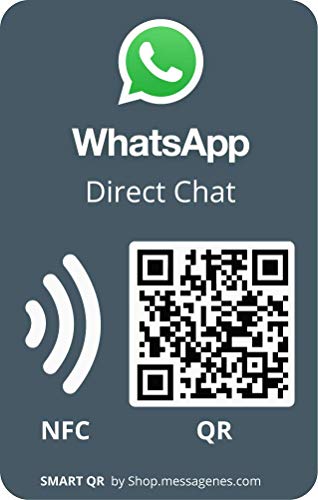 1 Etiqueta Adhesiva WhatsApp para Chat Directo QR/NFC gris rectangular 1 Etiqueta Adhesiva WhatsApp para Chat Directo QR/NFC gris rectangular