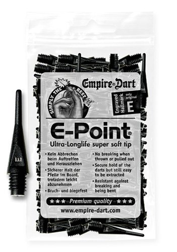 100 EMPIRE E-Point Puntas de Dardos 2 BA corto (negro)