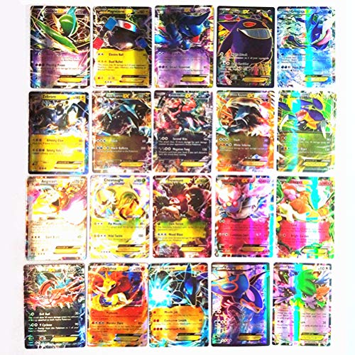 100 Piezas, Tarjeta de Juego TCG, Pokemon, Shiny Card Toy Games Trading niños ejerciten su Capacidad de reaccionar y Pensar.