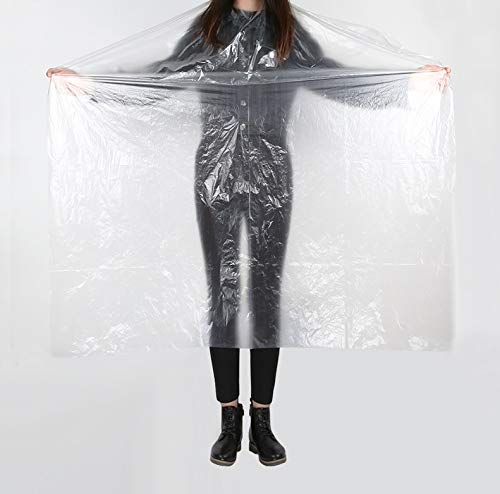 100 x Plástico Impermeable Desechable Capa de Hombro de Peluquería/Capas de Corte Peluqueria (Tamaño: 120 x 160cm) 100 x Plástico Impermeable Desechable Capa de Hombro de Peluquería/Capas de Corte Peluqueria (Tamaño: 120 x 160cm)