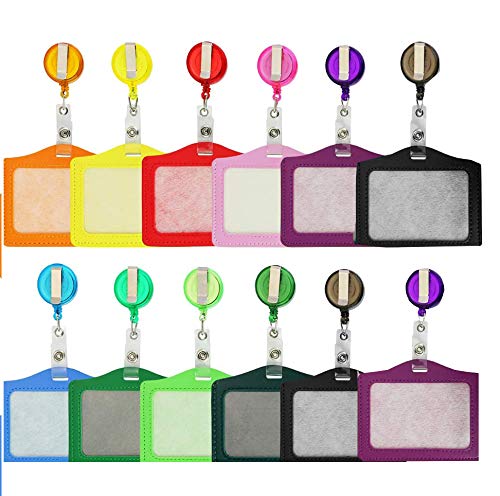 12 Piezas Carrete Retráctil de InsigniaConjunto de tarjeta de identificación ,con Fundas de Soporte de Tarjeta ID para Tarjetas y Llaves 12 Piezas Carrete Retráctil de InsigniaConjunto de tarjeta de identificación ,con Fundas de Soporte de Tarjeta ID para Tarjetas y Llaves