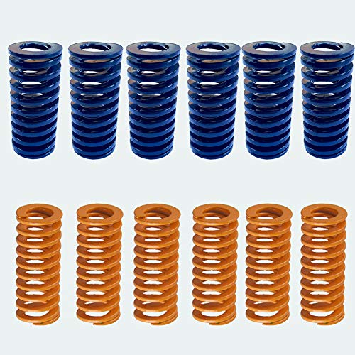 12pcs Impresora 3D Resortes Muelle de compresión Tornillo Carga liviana para Creality CR-10 10S S4 Ender 3 Ender 3 Pro Lecho calefactado Conexión inferior nivelación Amarillo Azul