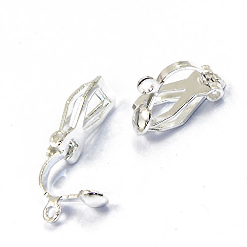 12pcs Pendiente de Clip Oreja Accesorio de Joyería DIY Color Blanco Plata 12pcs Pendiente de Clip Oreja Accesorio de Joyería DIY Color Blanco Plata