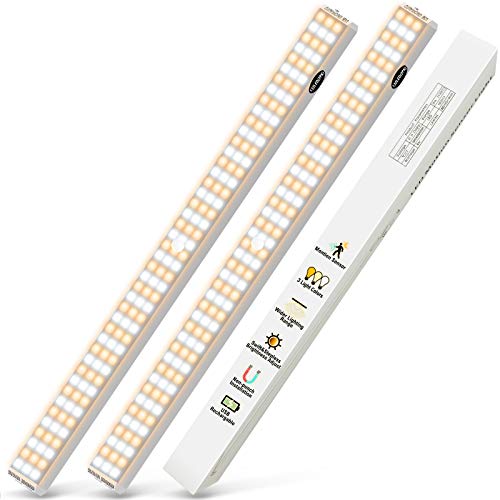 132 Led Luz Armario - 2 Unidades Sensor de Movimiento 2500 Mah Batería Recargable Cocina Escalera Interior Baño 3 Brillo 3 Temperatura Color 132 Led Luz Armario - 2 Unidades Sensor de Movimiento 2500 Mah Batería Recargable Cocina Escalera Interior Baño 3 Brillo 3 Temperatura Color