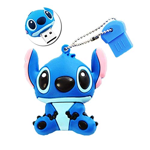 16 GB Memoria Flash Drive 2,0 USB Stick alta velocidad diseño de Stitch de silicona - Azul