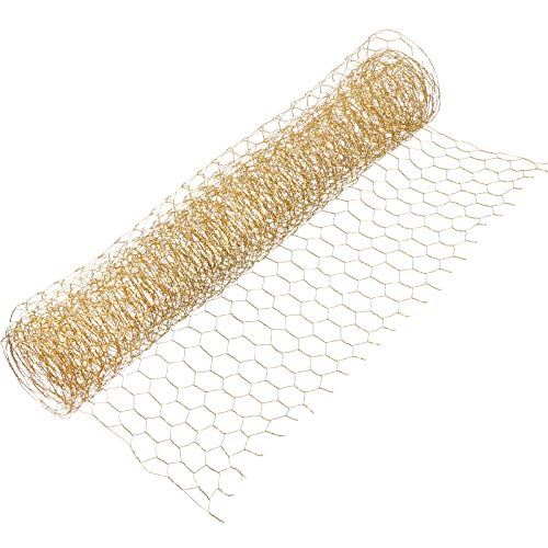 2 Hojas Red de Alambre de Pollo, Malla de Alambre Hexagonal Galvanizada para Trabajo Artesanal(13,7 x 40 Pulgadas, Oro) 2 Hojas Red de Alambre de Pollo, Malla de Alambre Hexagonal Galvanizada para Trabajo Artesanal(13,7 x 40 Pulgadas, Oro)