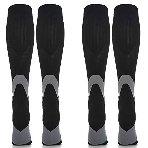 2 Pares Calcetines/Medias de Compresión para Hombres y Mujeres, Running, Deporte, Correr, Senderismo, Volar, Viajar, Varicosas, Embarazo y Médicos (EU 39-41, Negro - 2 Pares) 2 Pares Calcetines/Medias de Compresión para Hombres y Mujeres, Running, Deporte, Correr, Senderismo, Volar, Viajar, Varicosas, Embarazo y Médicos (EU 39-41, Negro - 2 Pares)