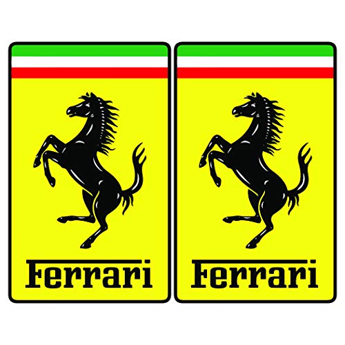 2 pegatinas con logotipo de Ferrari. 2 pegatinas con logotipo de Ferrari.