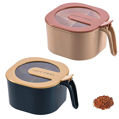 2 Piezas Caja de Condimento de Plástico, Caja de Especias Cuatro Rejillas, Multifunción Hogar 4 Celdas Páginas Caja Condimentos con Cuchara Blanca para Contener Sal, Pimienta, Azúcar (Rosa, Azul) 2 Piezas Caja de Condimento de Plástico, Caja de Especias Cuatro Rejillas, Multifunción Hogar 4 Celdas Páginas Caja Condimentos con Cuchara Blanca para Contener Sal, Pimienta, Azúcar (Rosa, Azul)
