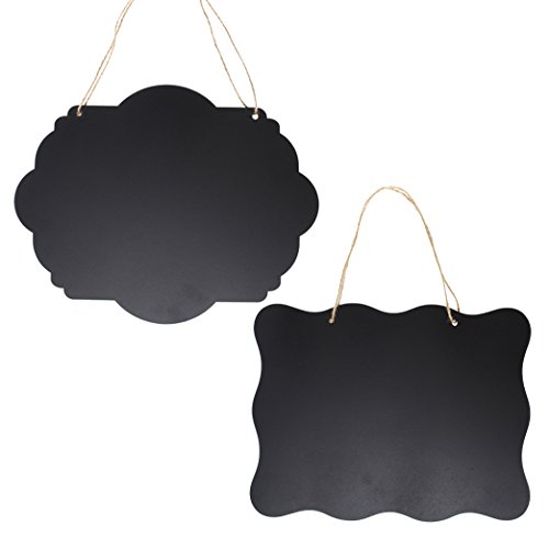 2 piezas de pizarra a doble cara, tablón de anuncios borte con cuerda colgante, 2 formas de pizarra 2 piezas de pizarra a doble cara, tablón de anuncios borte con cuerda colgante, 2 formas de pizarra
