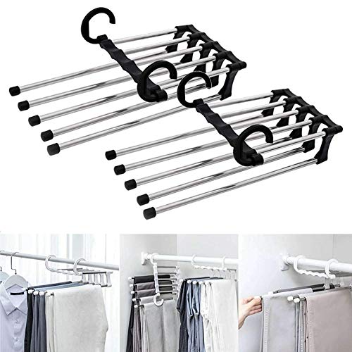2 Piezas Perchas Pantalones Ahorra Espacio,Pantalones Percha Extensible,Ahorro de Espacio Organizador de Armario,Perchas Pantalones Multiple,Percha Pantalones Mágicos (B) 2 Piezas Perchas Pantalones Ahorra Espacio,Pantalones Percha Extensible,Ahorro de Espacio Organizador de Armario,Perchas Pantalones Multiple,Percha Pantalones Mágicos (B)
