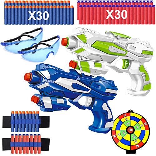 2 Piezas Pistola de Juguete para Niños, Pistola Bláster con 60 Flechas + 2 Gafas Protectoras, Pistola de Dardos Espuma Infantil, Juegos de Ninos Disparar, Regalo de Cumpleaños Niños Niñas 3-10 Años 2 Piezas Pistola de Juguete para Niños, Pistola Bláster con 60 Flechas + 2 Gafas Protectoras, Pistola de Dardos Espuma Infantil, Juegos de Ninos Disparar, Regalo de Cumpleaños Niños Niñas 3-10 Años