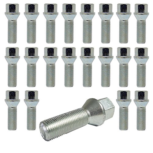 20 tornillos y pernos de ruedas M12, 1,25 x 28 mm, unión cónica, 60° FI