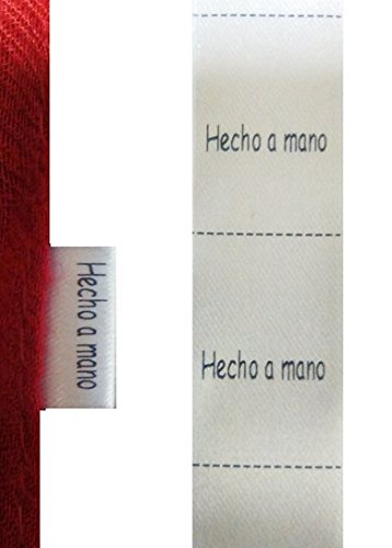 200 etiquetas textiles Hecho a mano, para coser a costura en tus manualidades - Texto en español