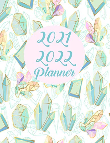 2021-2022 Planner: Turquoise Cristal Diamonds Monthly Calendar 2021 and 2022 Organiser 8.5x11; Big Two-Year Planner; Schedule Organiser for the Next Two Years, 24 Month Calendar: Jan 2021 to Dec 2022