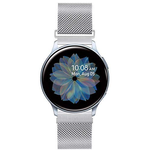 20mm Correa de Reloj de Malla Acero Inoxidable para Samsung Galaxy Watch 42mm/Active2 44mm 40mm /Gear Sport/Gear S2 Classic/Garmin Vivoactive 3, Correa Metal Deporte Bandas Repuesto (20mm, Plata) 20mm Correa de Reloj de Malla Acero Inoxidable para Samsung Galaxy Watch 42mm/Active2 44mm 40mm /Gear Sport/Gear S2 Classic/Garmin Vivoactive 3, Correa Metal Deporte Bandas Repuesto (20mm, Plata)
