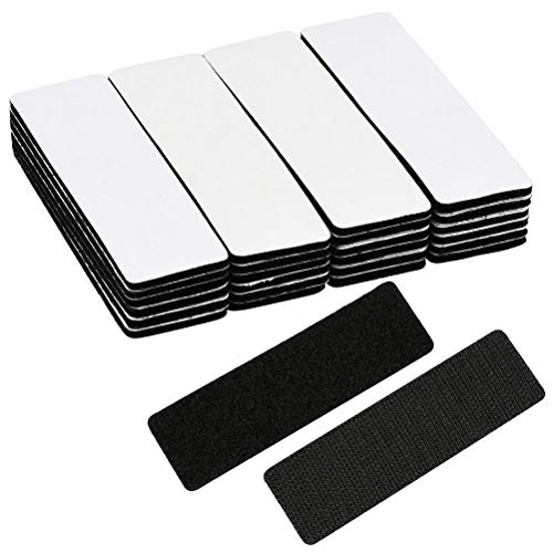 24 piezas de adhesivo de doble cara extra fuerte, cinta de velcro autoadhesiva con cierre de velcro almohadilla adhesiva Cinta de velcro cinta de gancho para plásticos, piso, puerta, vidrios