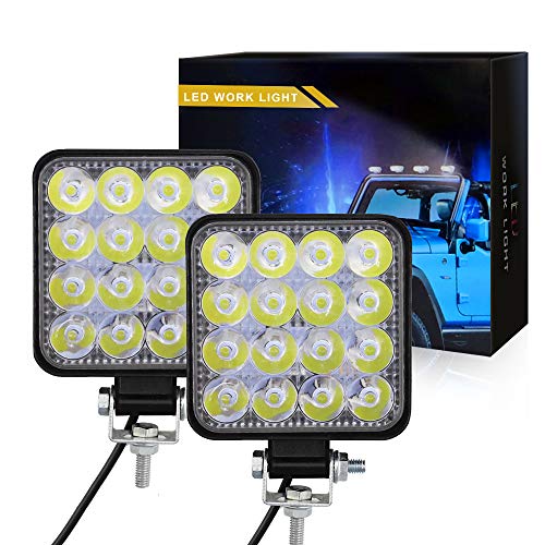 2x 48W Led Faro de Trabajo 9V-30V Focos LED para Tractores para Camiones Todo Terreno, Pickup, ATV, SUV, Barco