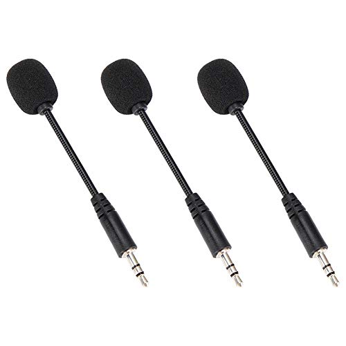 3PCS Micrófono, Micrófono de Condensador de Jack de 3.5 mm, Mini Micrófono Extendido Flexible Ajustable para Computadora y Teléfono Móvil